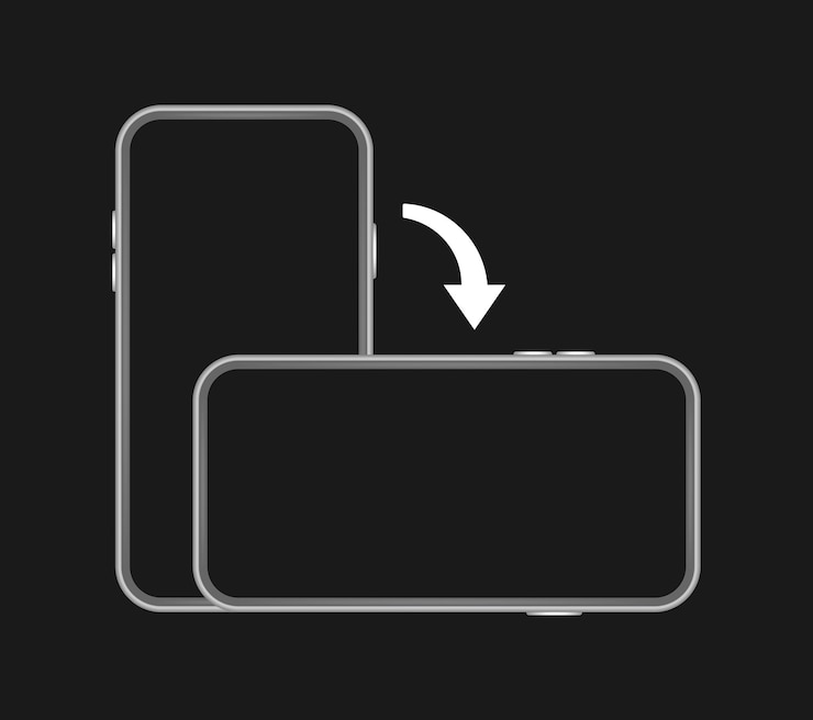 Vettore girare lo smartphone icona isolata simbolo di rotazione del dispositivo girare il dispositivo