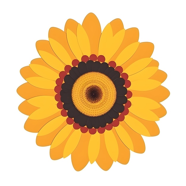 Girasole giallo su sfondo bianco illustrazione arte vettoriale