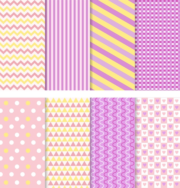Gli sfondi senza cuciture della doccia della neonata del modello del bambino impostano i modelli pastelli rosa per l'invito o la copertura