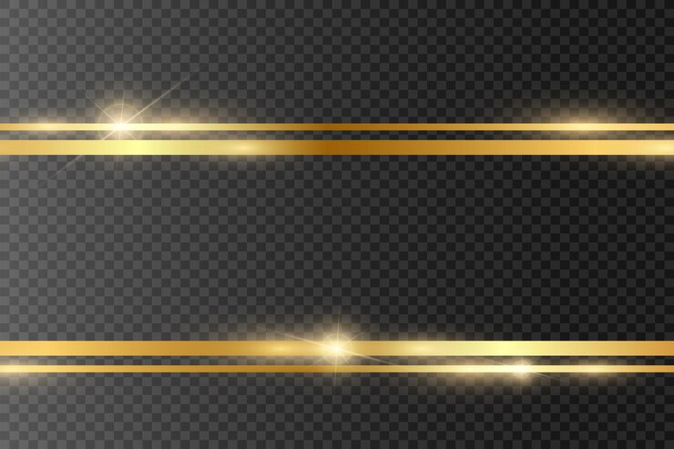 Glitter oro con cornice in oro lucido su sfondo nero trasparente. Lusso vettoriale d'oro