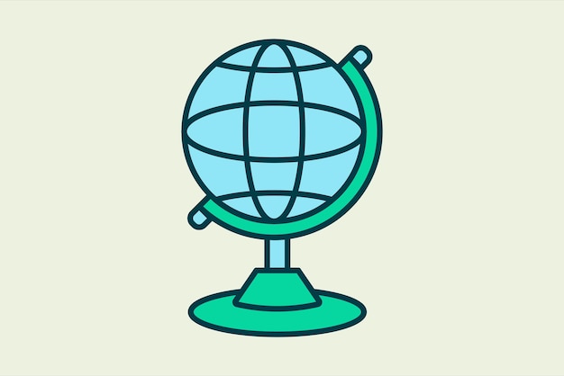 Globe icon icon related to UI elements suitable for web site app user interfaceselement printable etc flat line icon style simple vector design editable