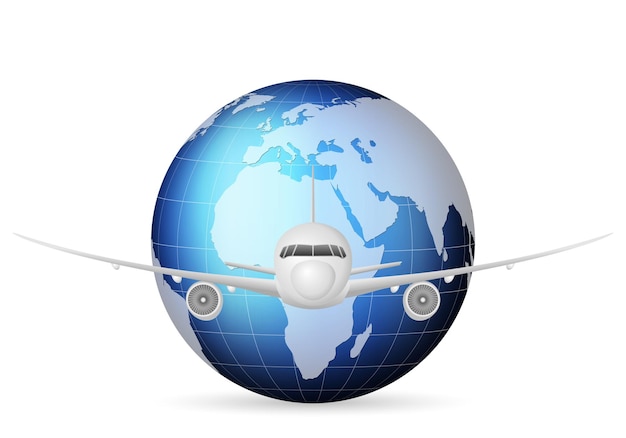 Globo del mondo e aeroplano