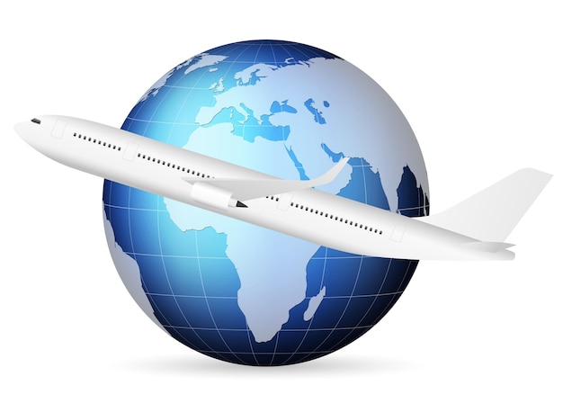 Globo del mondo e aeroplano