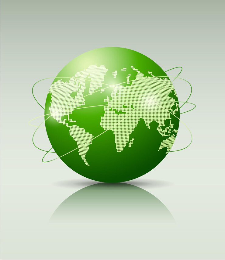 globo verde astratto globo tecnologico