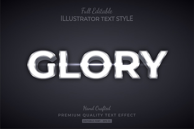 Gloria argento modificabile effetto testo 3D stile Premium