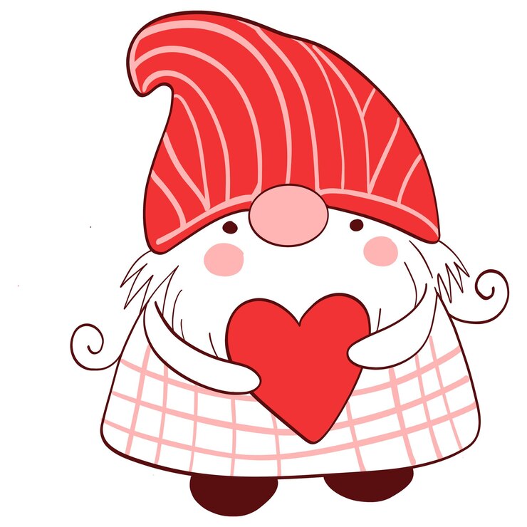Vettore gnomi di san valentino con temi d'amore