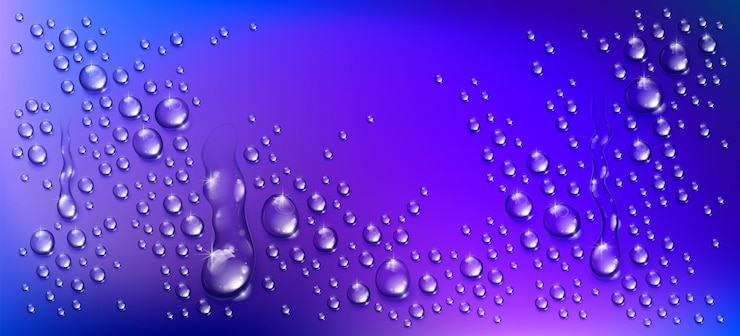 Vettore gocce d'acqua nella doccia o nella piscina, condensa o gocce di pioggia realistica illustrazione vettoriale trasparente, facile da posizionare su qualsiasi sfondo o utilizzare le goccioline separatamente.