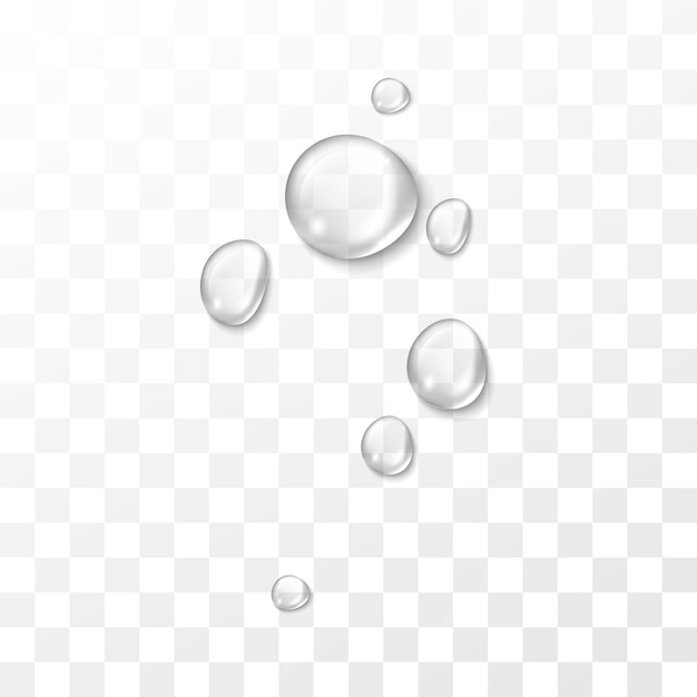 Gocce d'acqua vettoriali PNG gocce di condensa sulla finestra in superficie Gocce realistiche png