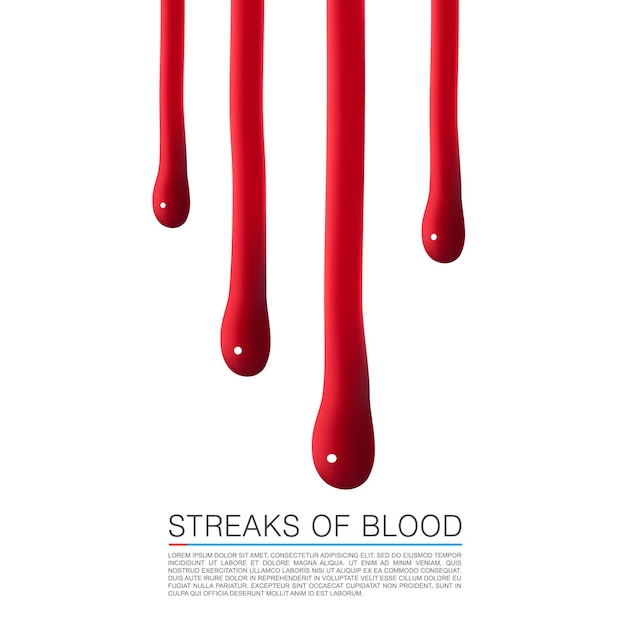Gocce di sangue che scendono. illustrazione vettoriale