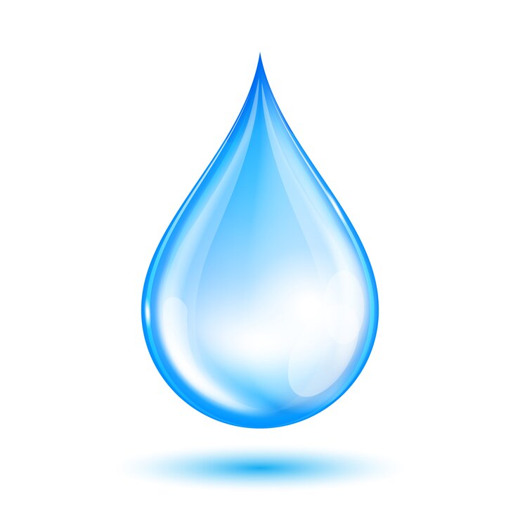 Vettore goccia d'acqua blu brillante