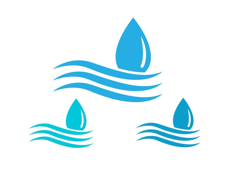 Vettore goccia d'acqua e ondata