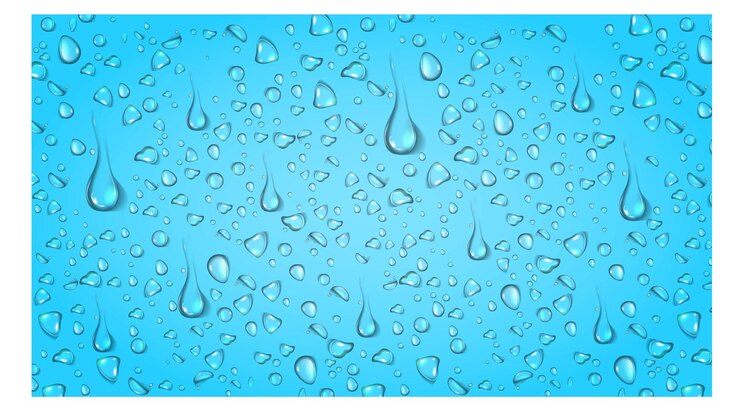 Vettore goccia d'acqua su vettore di sfondo blu
