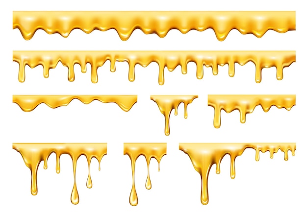 gocciolanti di olio o miele goccioli di ruscello realistici