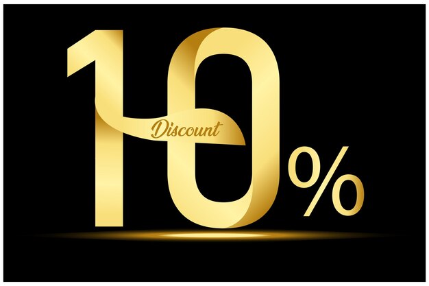 Golden 10 per cento di sconto vendita Banner