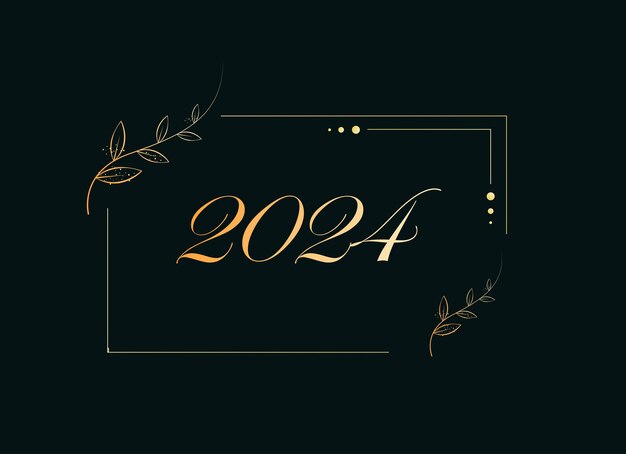 Golden 3d 2024 modello di illustrazione per il nuovo anno