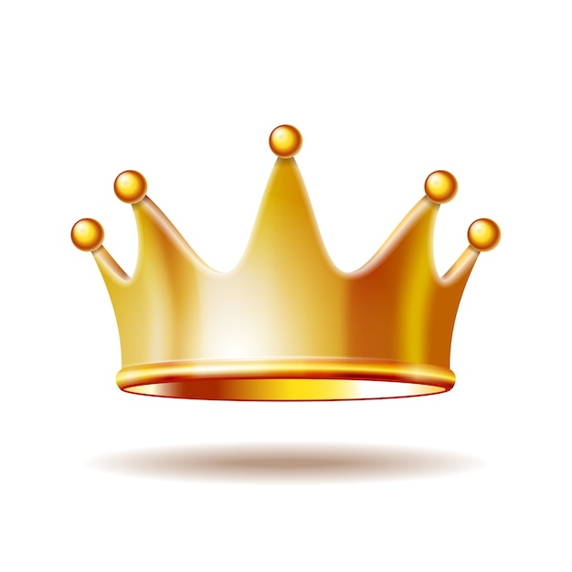 Golden Princess Crown isolati su sfondo bianco. Illustrazione 3D