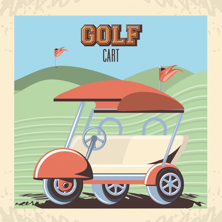 Vettore golf cart nel club