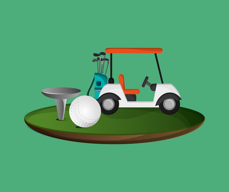 Vettore golfing relative icone immagine