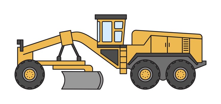 Vettore grader construction equipment vector illustration
