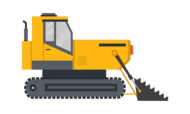 Grader per trattori cingolati Illustrazione vettoriale dell'industria delle costruzioni
