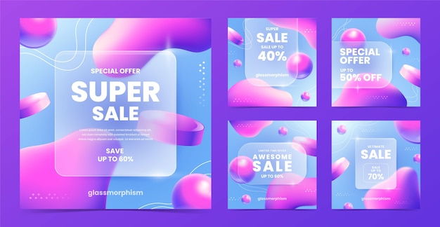Gradient glassmotphism post su Instagram