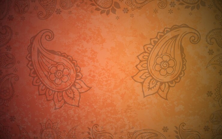 Vettore gradiente arancione polveroso estetico paisley mandala arte astratta consistenza sfondo acquerello grunge