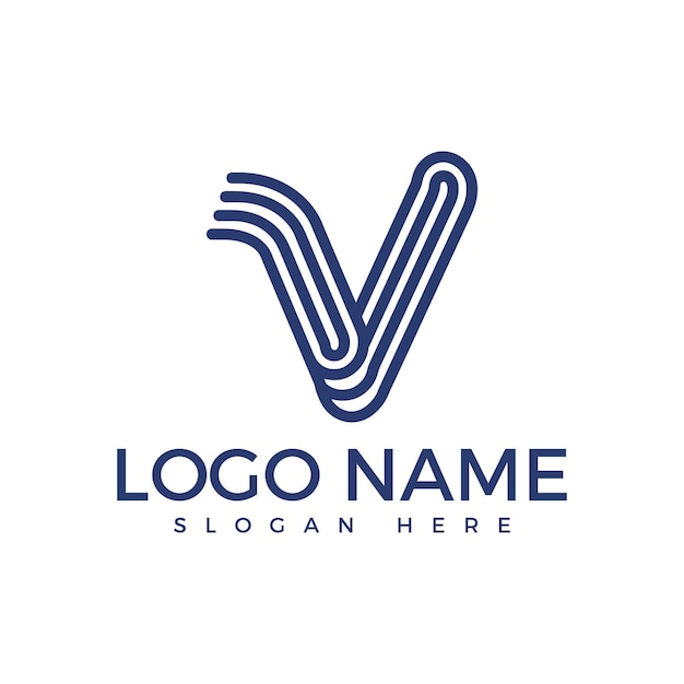 Gradiente del logo della lettera V stile colorato
