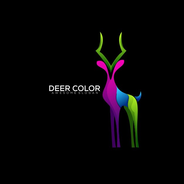 Gradiente di design del logo colorato dei cervi