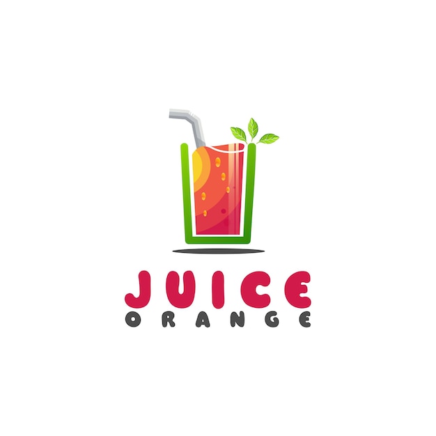 Gradiente di design del logo di succo d'arancia fresco