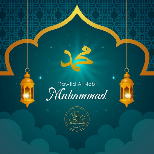 Gradiente mawlid al nabi illustrazione
