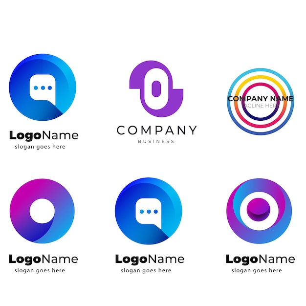gradiente o set di logo raccolta di modelli di loghi