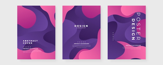 Gradiente rosa e viola fluido ondulato astratto copertina modello moderno per poster di sfondo banner pubblicitari opuscoli copertine siti web