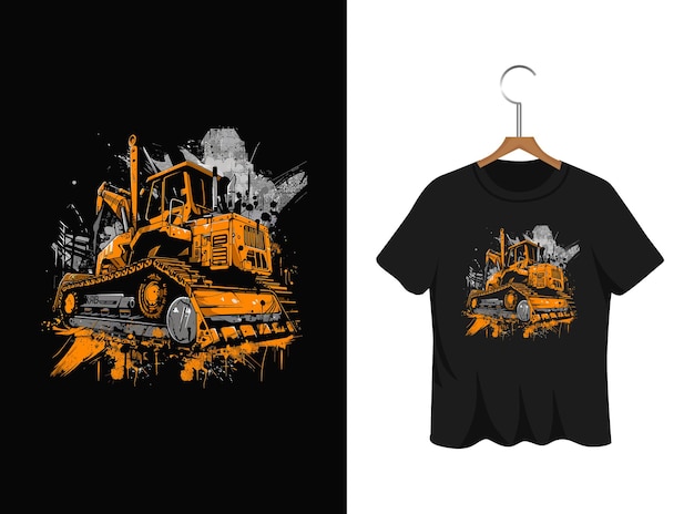graffiti bulldozer maglietta design opere d'arte