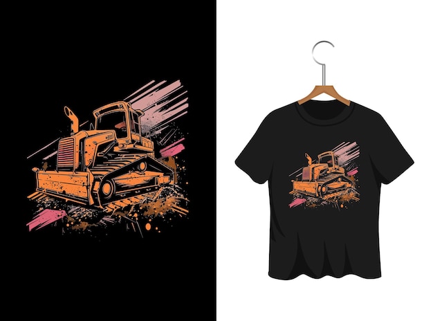 graffiti bulldozer maglietta design opere d'arte
