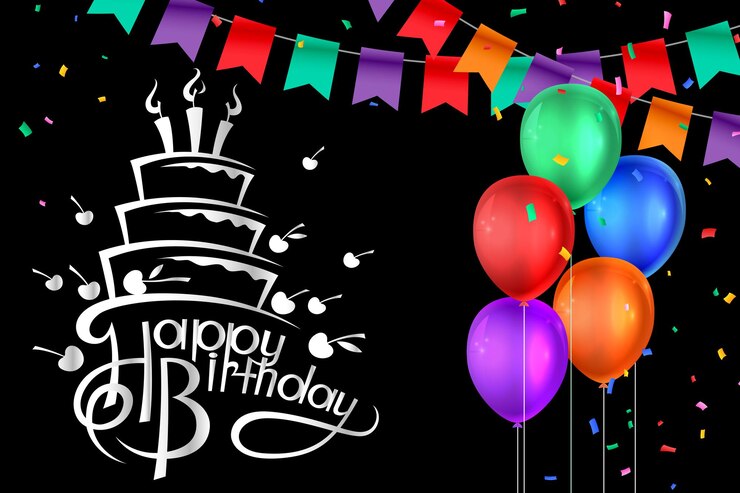 Vettore grafica felice compleanno palloncino gratis