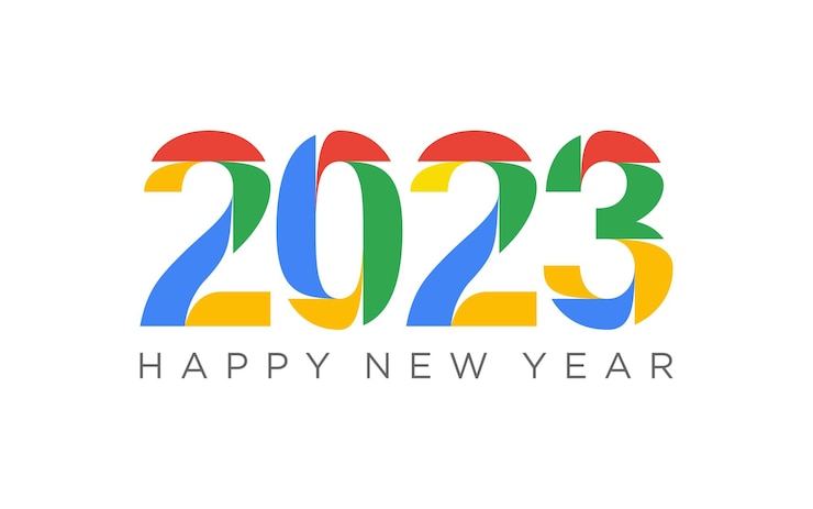 Vettore grafica vettoriale del modello di progettazione del logo del felice anno nuovo 2023