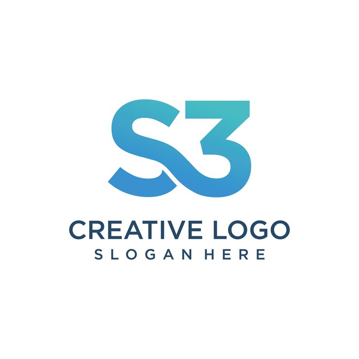 Grafica vettoriale del modello di progettazione del logo della lettera s e del numero 3