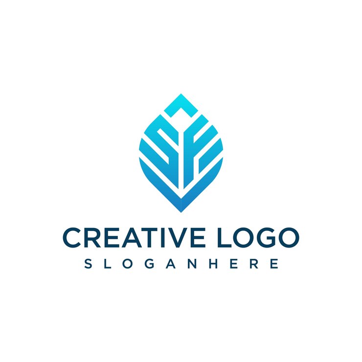 Grafica vettoriale del modello di progettazione del logo della lettera SF