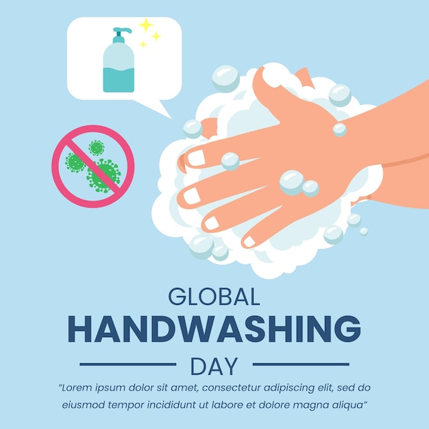 Grafica vettoriale della celebrazione della giornata mondiale del lavaggio delle mani