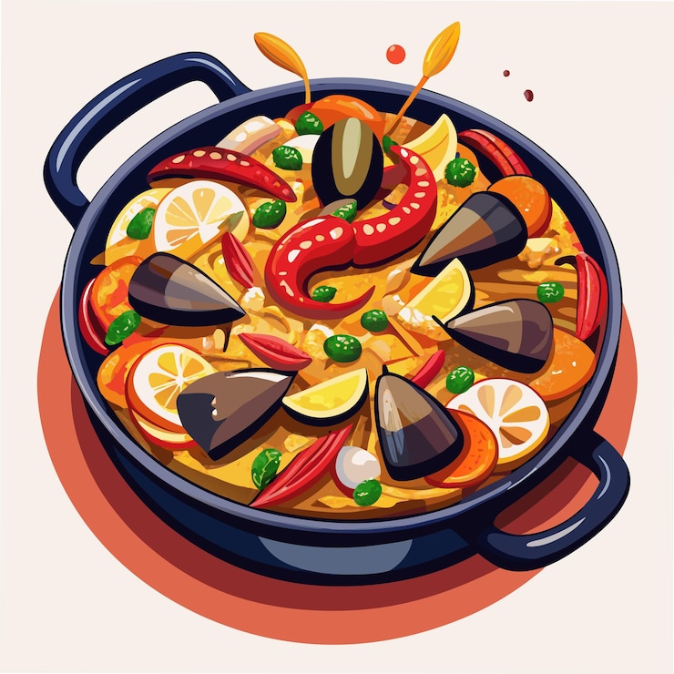 Vettore grafica vettoriale di paella di alta qualità per i tuoi progetti