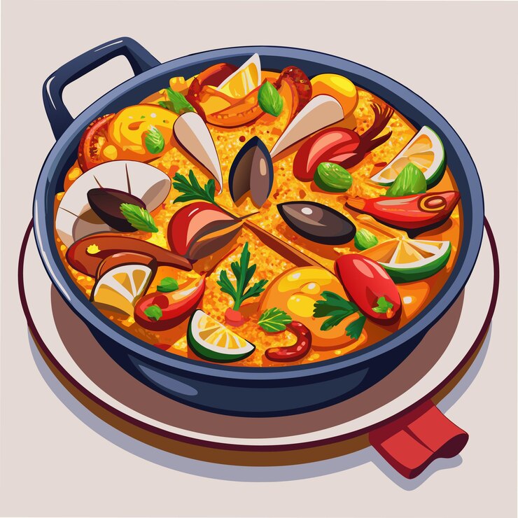 Vettore grafica vettoriale di paella di alta qualità per i tuoi progetti