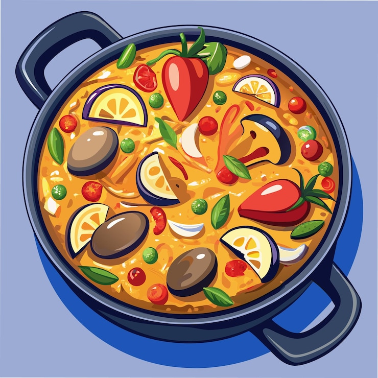 Vettore grafica vettoriale di paella di alta qualità per i tuoi progetti