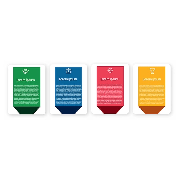 grafici informativi colorati per presentazioni aziendali diagramma con 4 passaggi