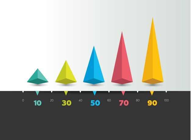 Grafico 3D Elementi infografici modificabili in modo semplice a colori