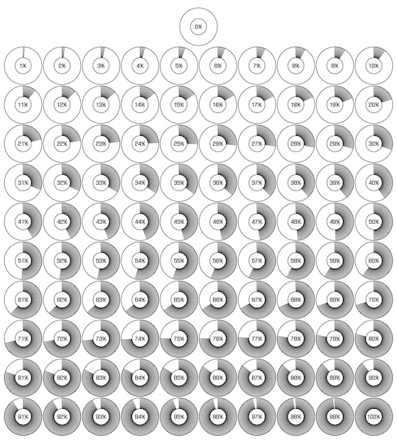 Grafico a torta infografica in percentuale