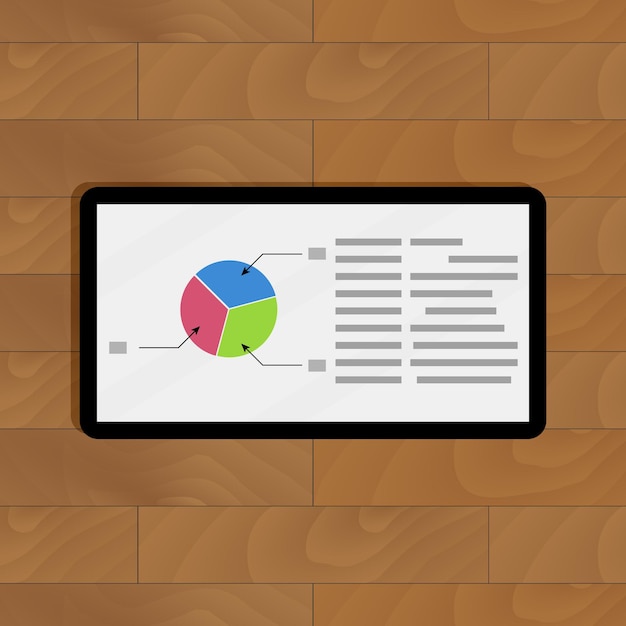 Grafico a torta su tablet