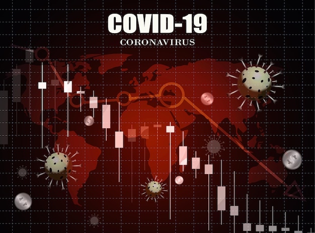 Grafico del mercato azionario in crisi di tendenza al ribasso dall'epidemia di virus covid19 La pandemia di epidemia di virus Corona colpisce l'economia