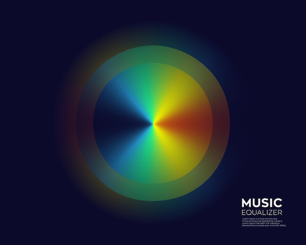 Grafico dell'onda audio dell'equalizzatore musicale digitale colorato astratto e illustrazione vettoriale dello spettro