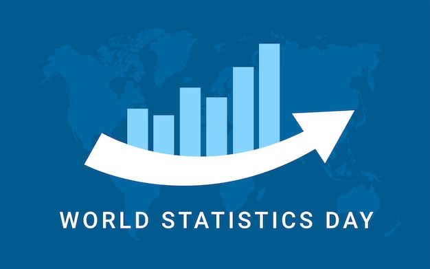 Grafico e mappa del mondo Illustrazione vettoriale per il biglietto d'auguri del poster banner Giornata delle statistiche