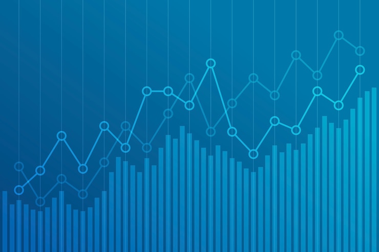 Vettore grafico finanziario astratto